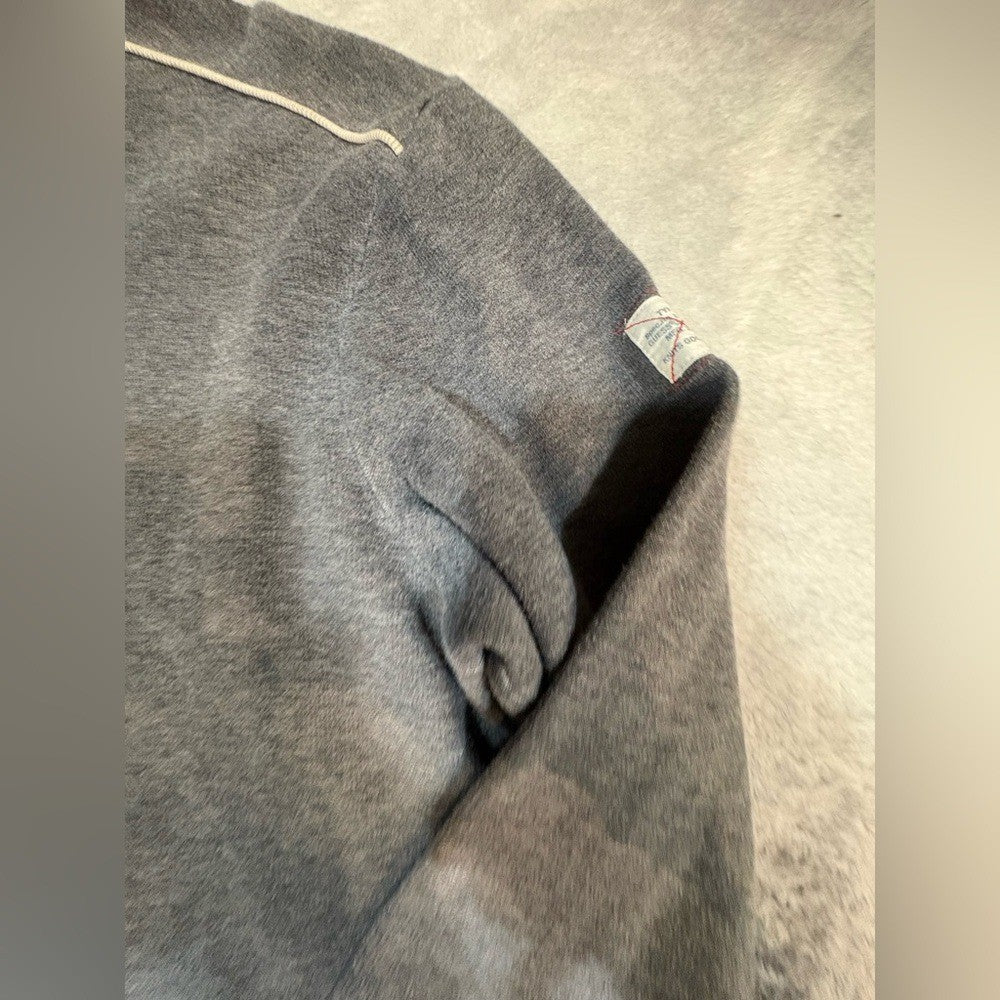 Classic Gray Cream Simple Comfortable Sweatshirt Shirt Top Large L (A6)