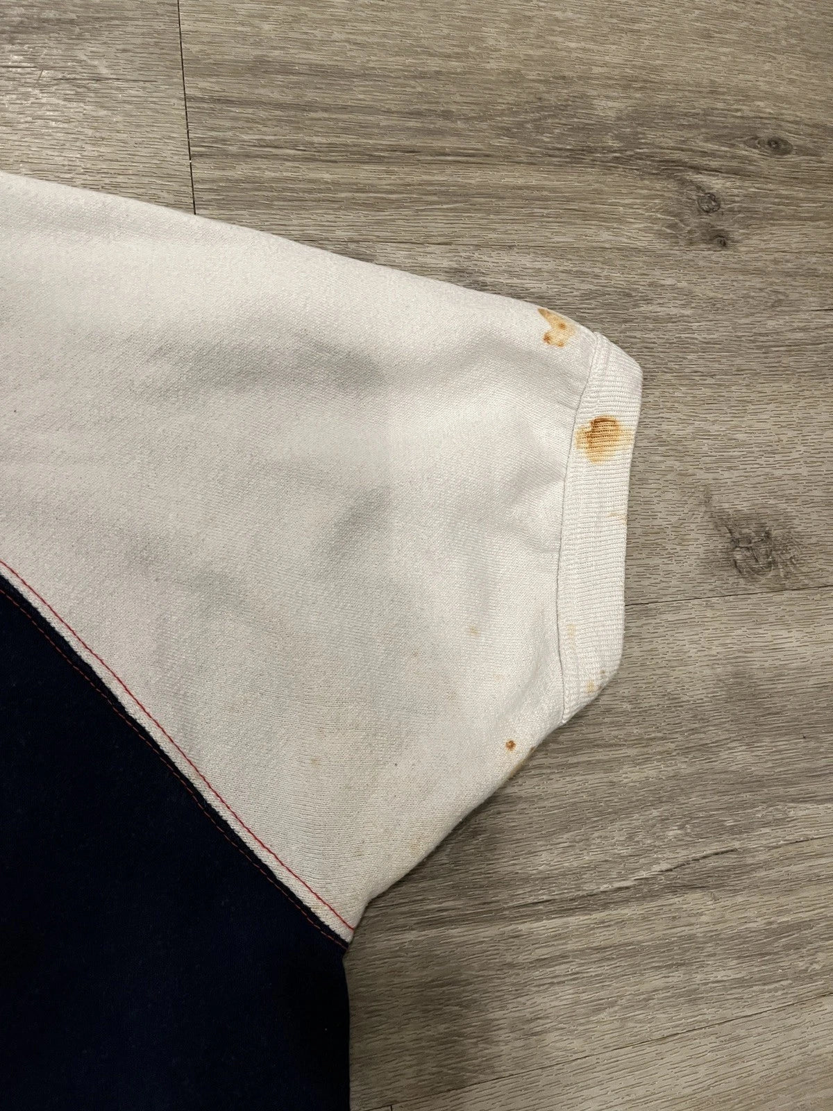 Vintage Short Sleeve Raglan Sweatshirt Size Large Red White And Blue