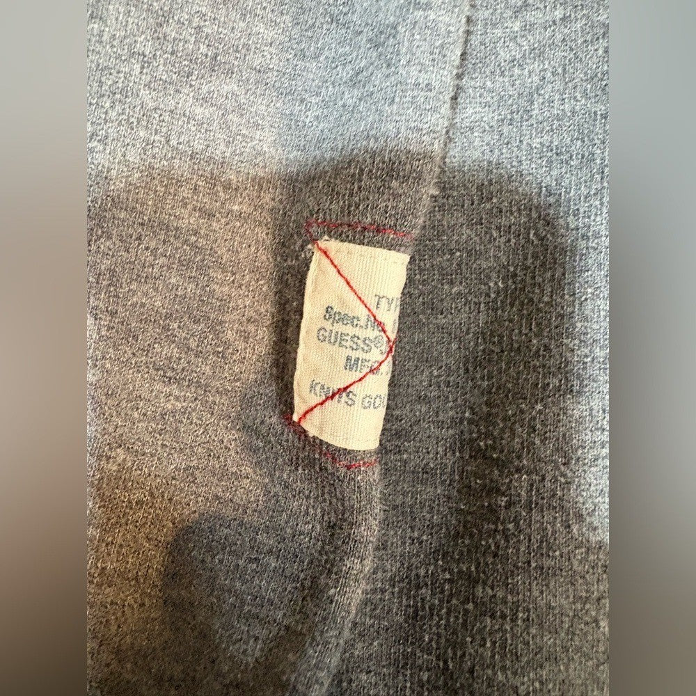 Classic Gray Cream Simple Comfortable Sweatshirt Shirt Top Large L (A6)