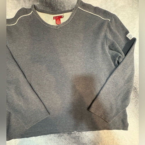Classic Gray Cream Simple Comfortable Sweatshirt Shirt Top Large L (A6)