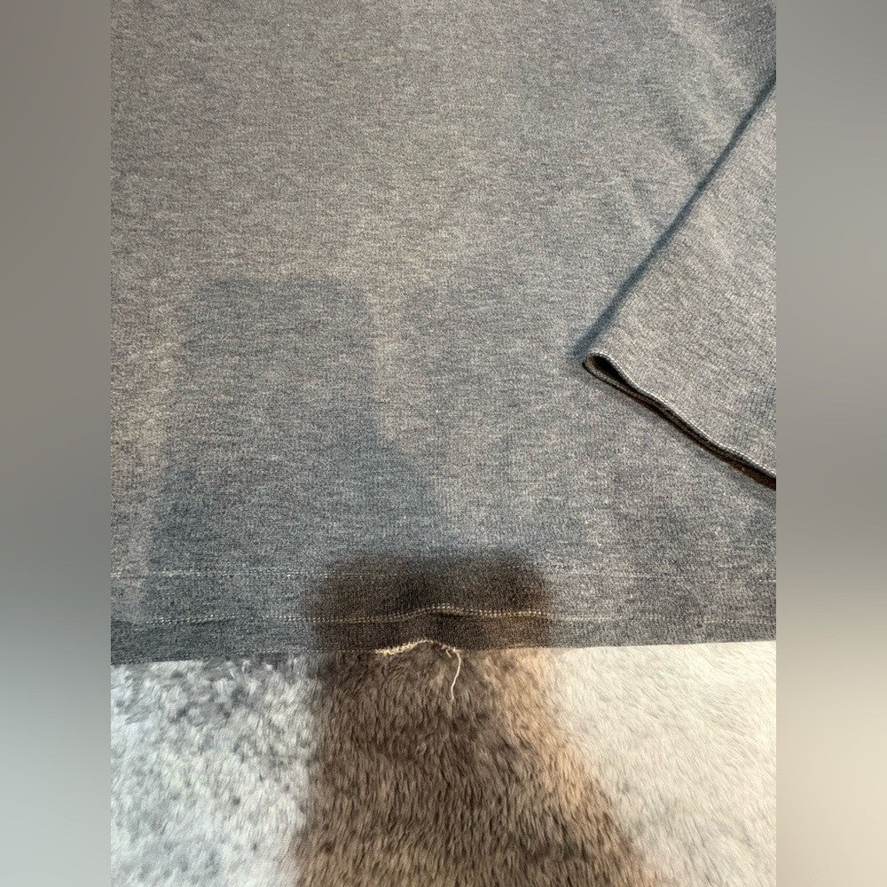 Classic Gray Cream Simple Comfortable Sweatshirt Shirt Top Large L (A6)